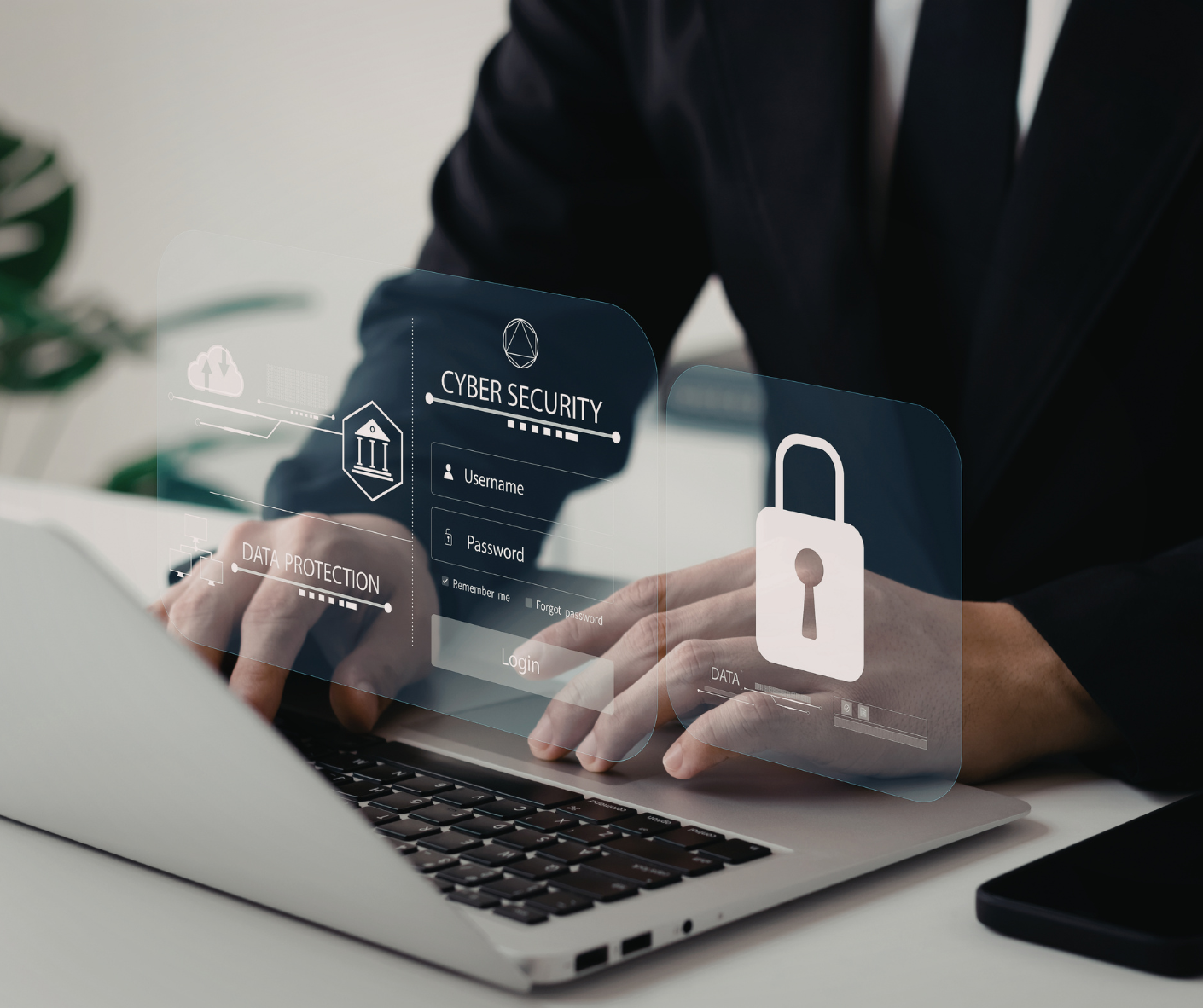 Modern office with a team working